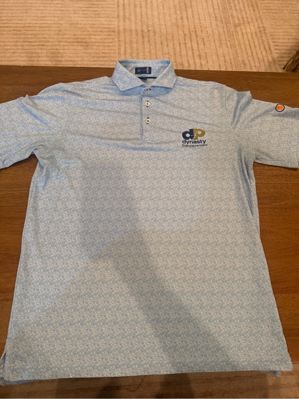 Stitch Golf light blue pattern dynasty partners polo
